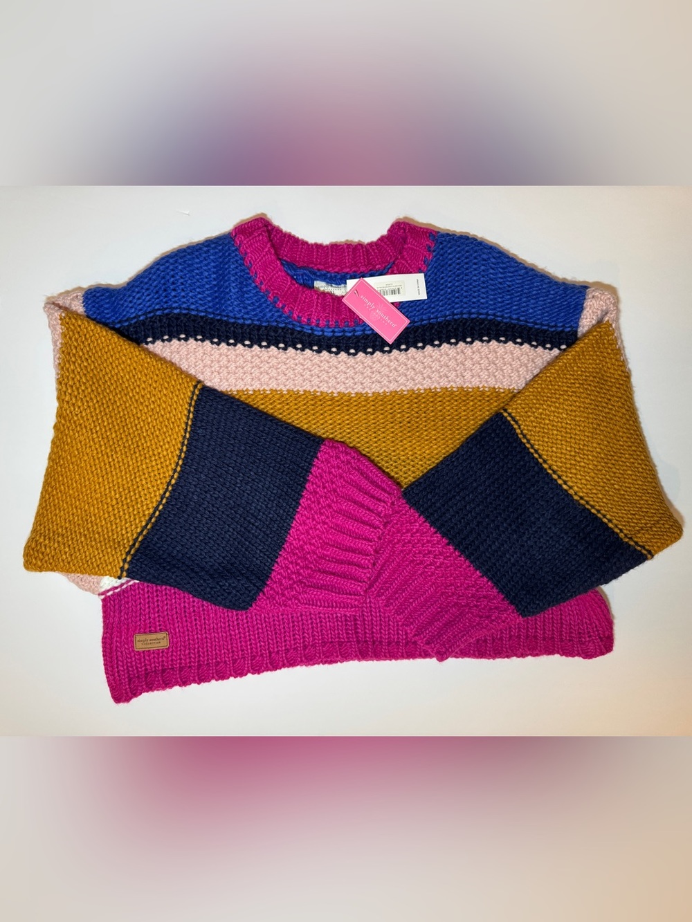 NWT Simply Southern Striped Knit Cropped Sweater